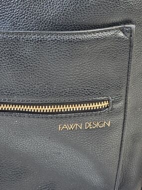 Fawn Design Diaperbag Faux Leather Backpack Crossbody Shoulder Zippers Pockets